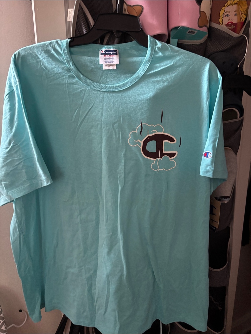 Champion Teal Graphic Logo Tee Shirt